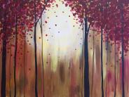 Sunlit Forrest in Red