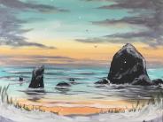 Winter Haystack Rock