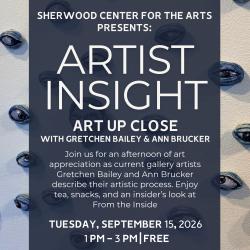 Artist Insight: Art Up Close event on September 19 at 1pm. 