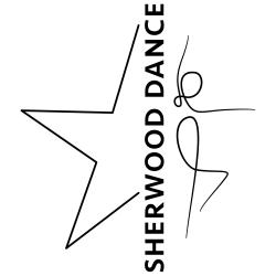 Sherwood Dance logo which is a star with a abstract dancer alongside the words Sherwood Dance